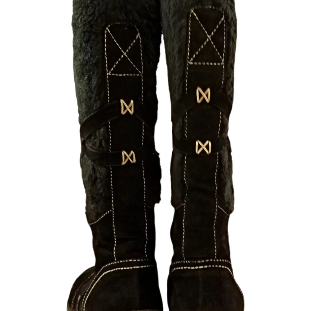 Brand New WearEver Black Faux Fur Lined Donner Boots Size 9.5 - Picture 4 of 5